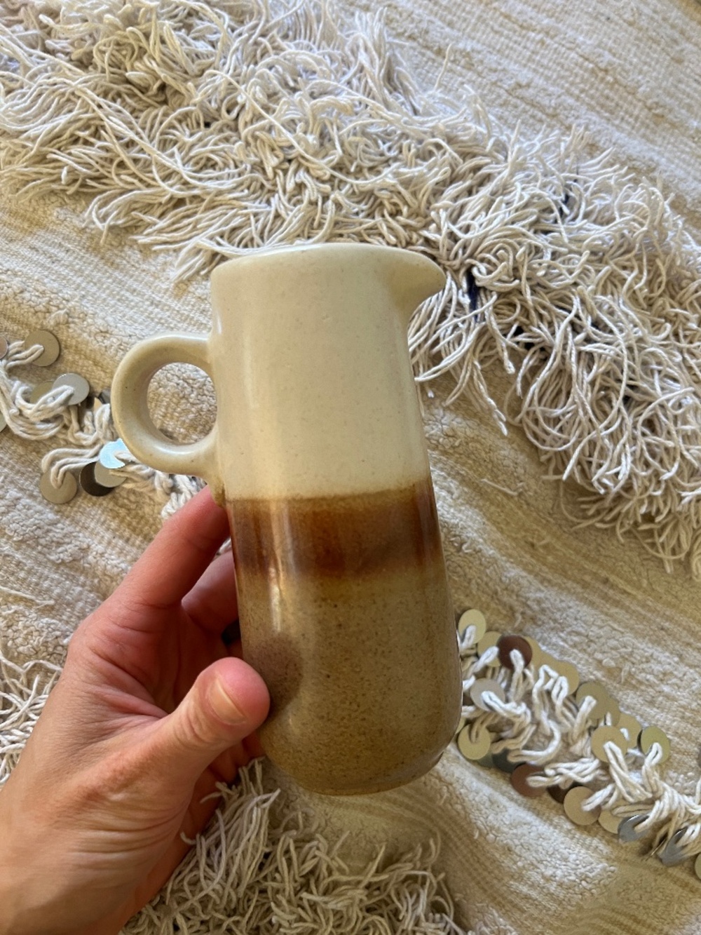 Vintage Cream Ceramic Vessel for Coffee Cream/Milk